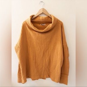 NWT Free People Mustard Cowl Neck Sweater